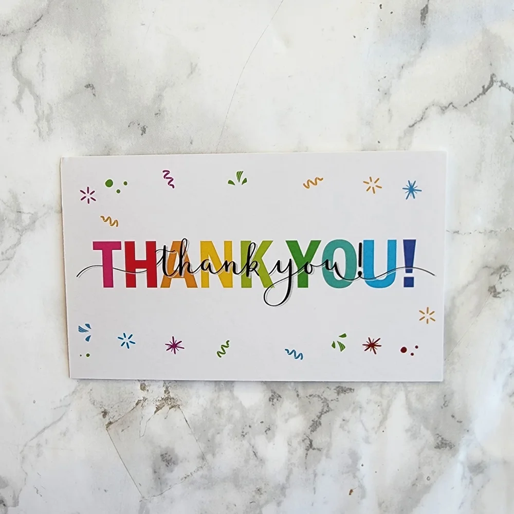 100 Pc pack Thank You Cards and Stickers